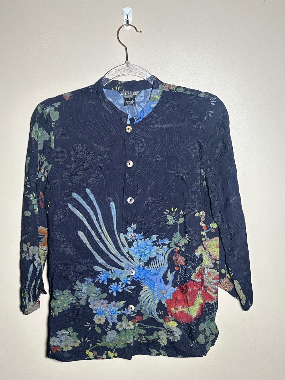 Citron Santa Monica Small Textured Floral Top